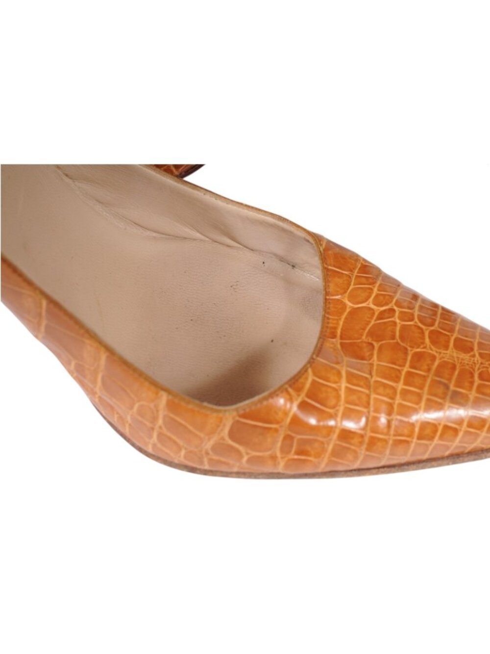 Christian Louboutin Kate Pumps US 8 IT 38 Tan Gold Crocodile 100MM Heels - Picture 11 of 16